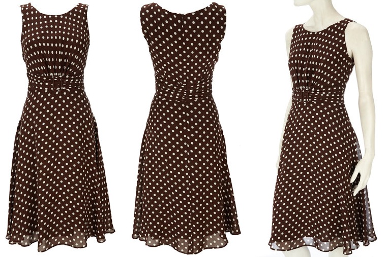 Julia Roberts Inspired Brown Polka Dot Dress in Movie Pretty Woman
